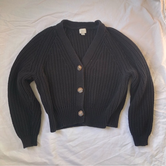 A New Day Black Button Cardigan - Picture 1 of 4